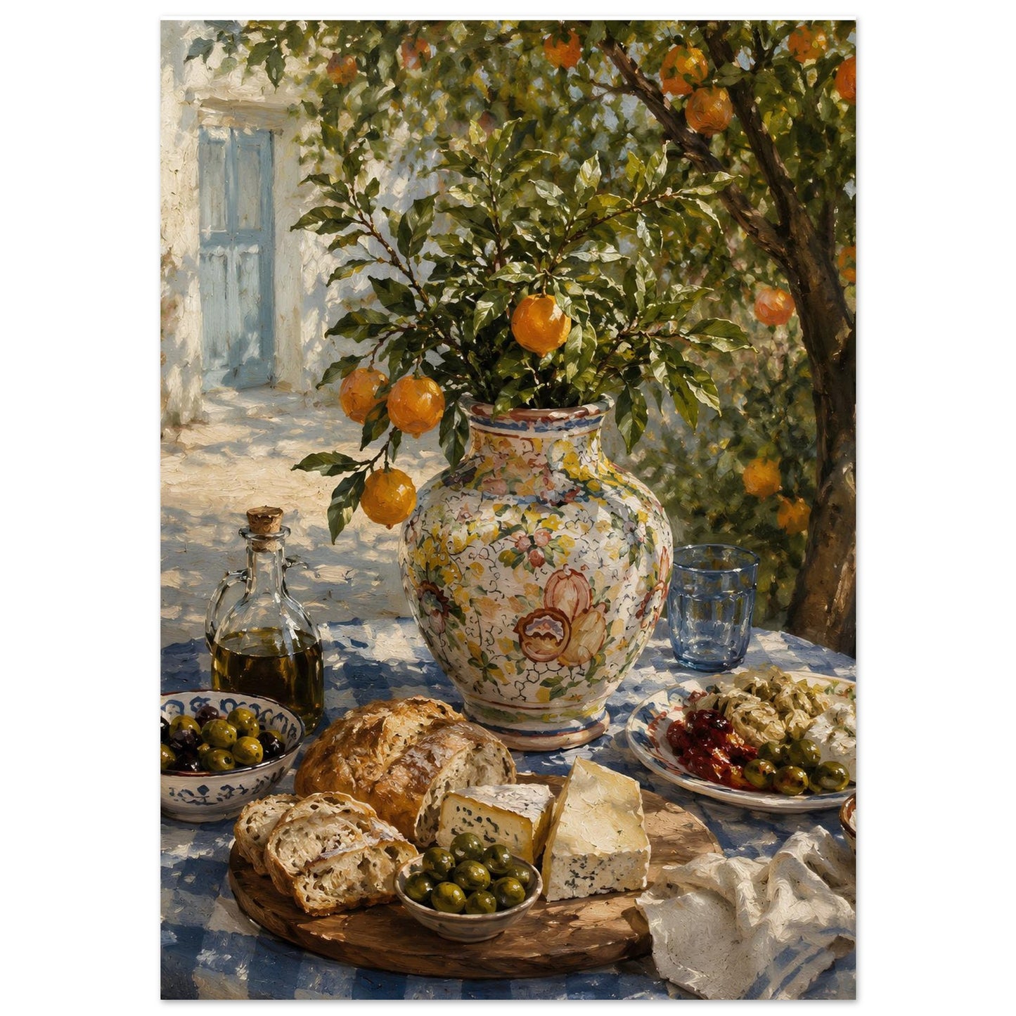 Italian countryside still life poster