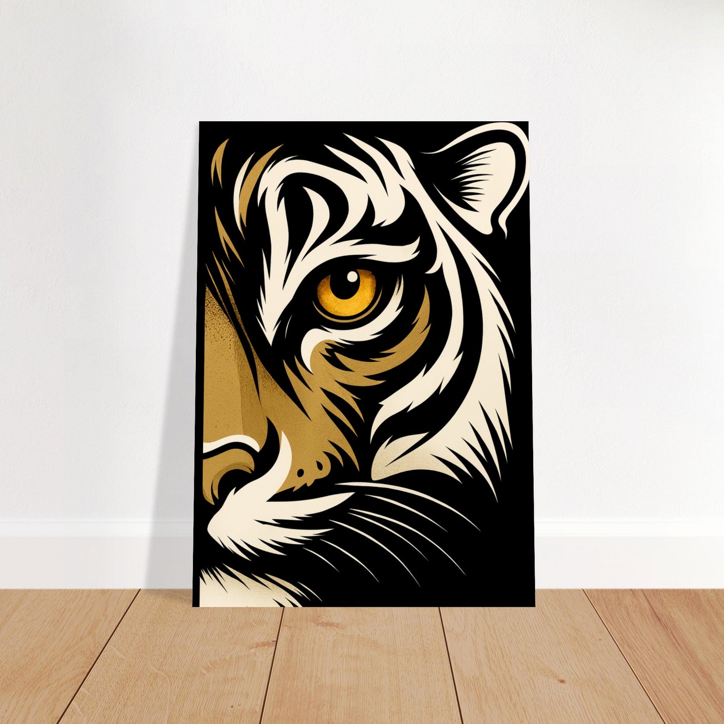 Lion Eye Wall Art - Bold Animal Portrait Poster - Modern Wildlife Decor