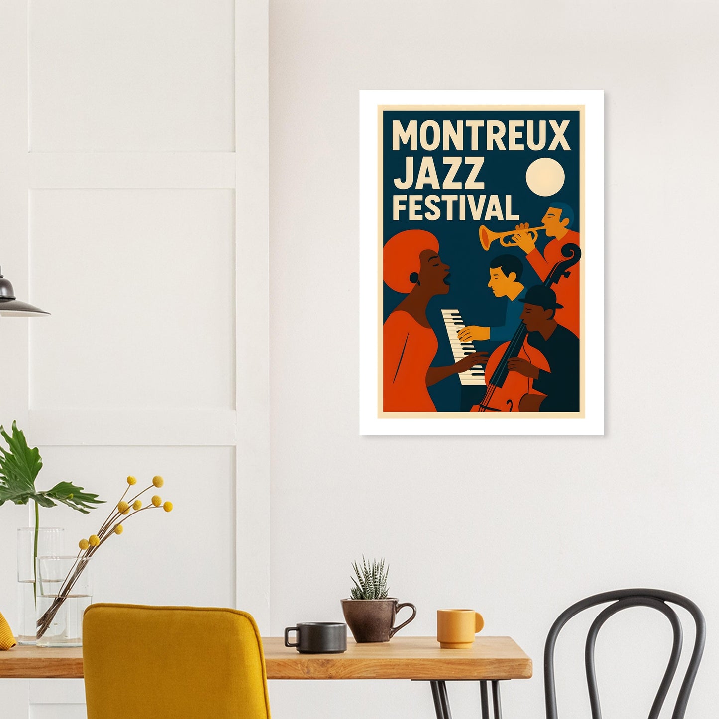 Montreux Jazz Festival Poster – Retro Music Wall Art – Vintage Jazz Print – Bold Mid Century Modern Home Decor for Musicians