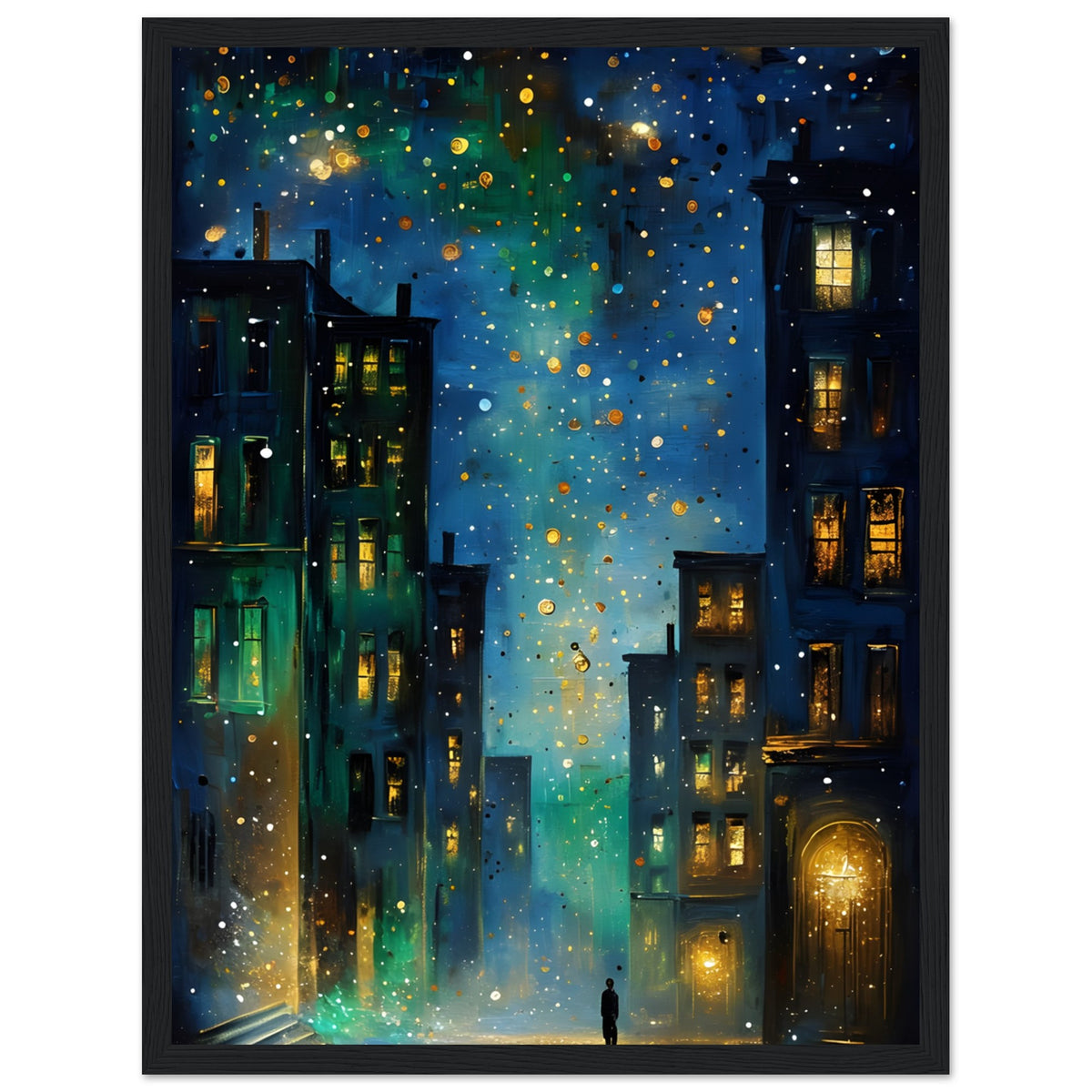 Surreal Urban Night Scene Poster