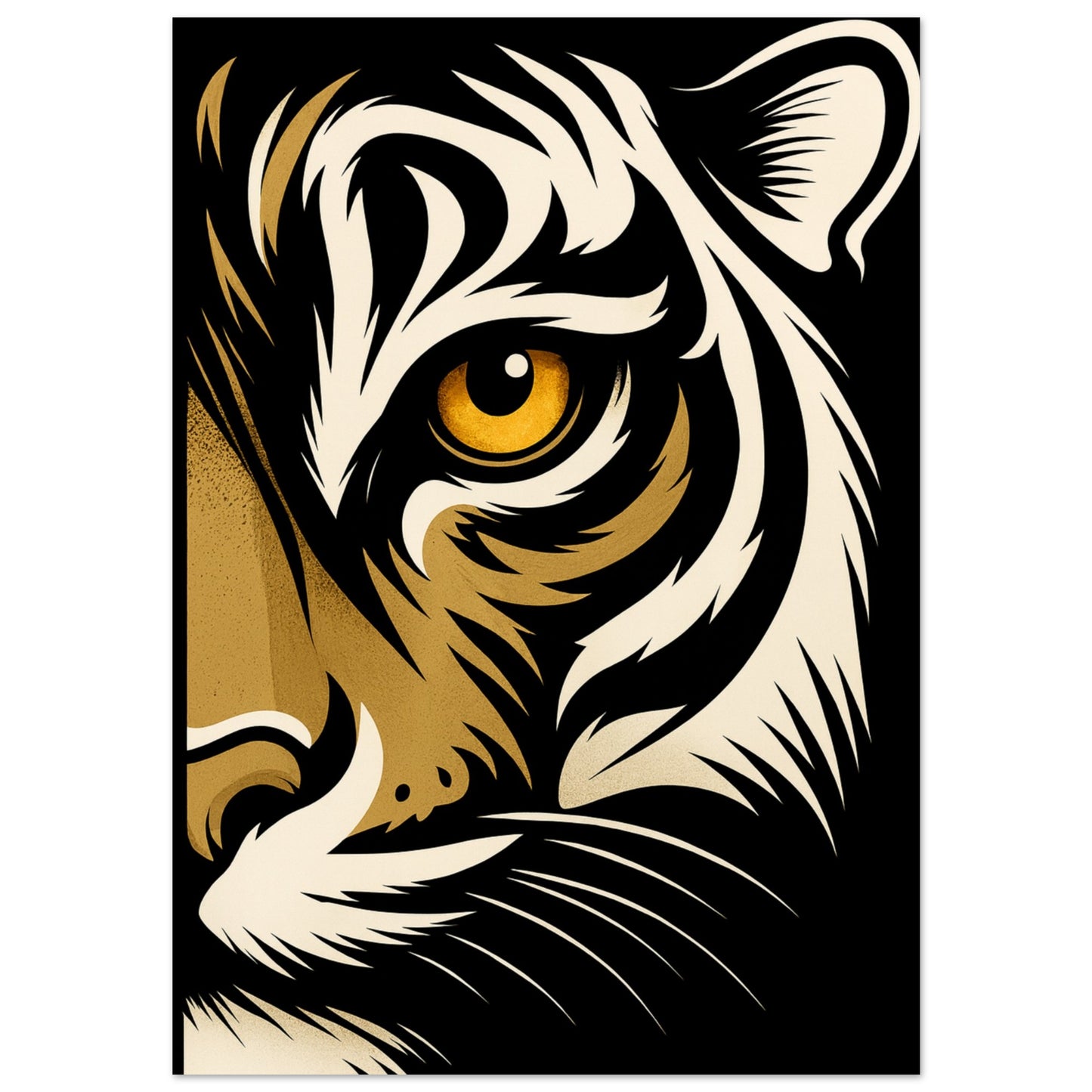 Lion Eye Wall Art - Bold Animal Portrait Poster - Modern Wildlife Decor