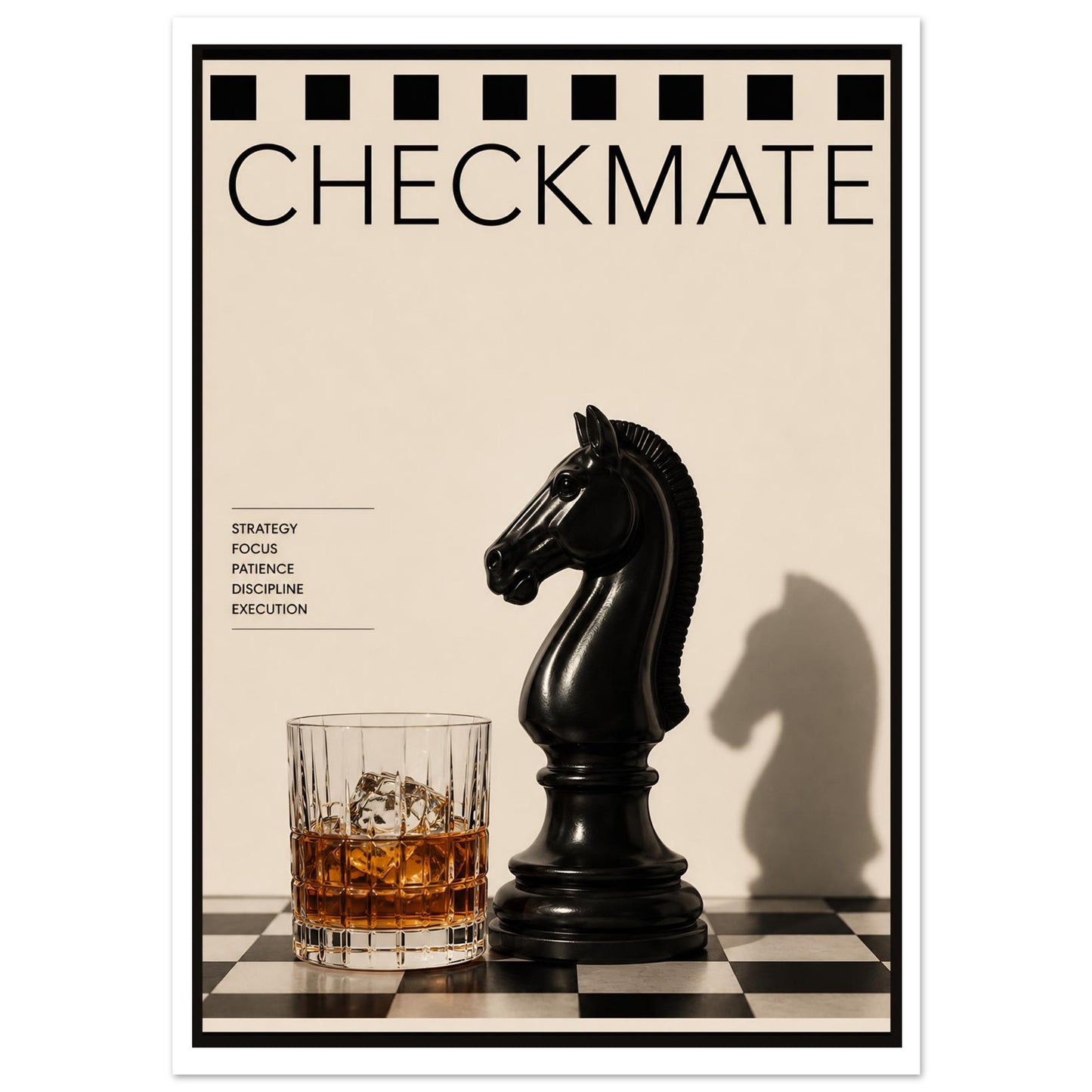 Checkmate chess poster close up view