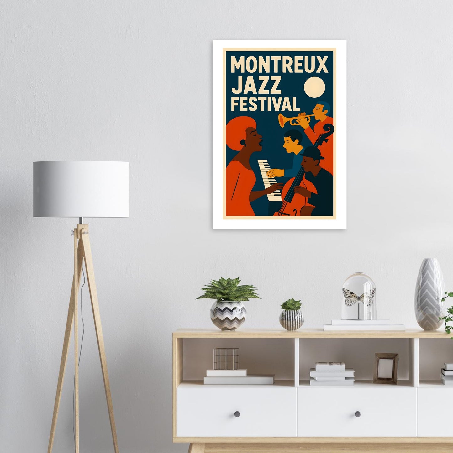 Montreux Jazz Festival Poster – Retro Music Wall Art – Vintage Jazz Print – Bold Mid Century Modern Home Decor for Musicians