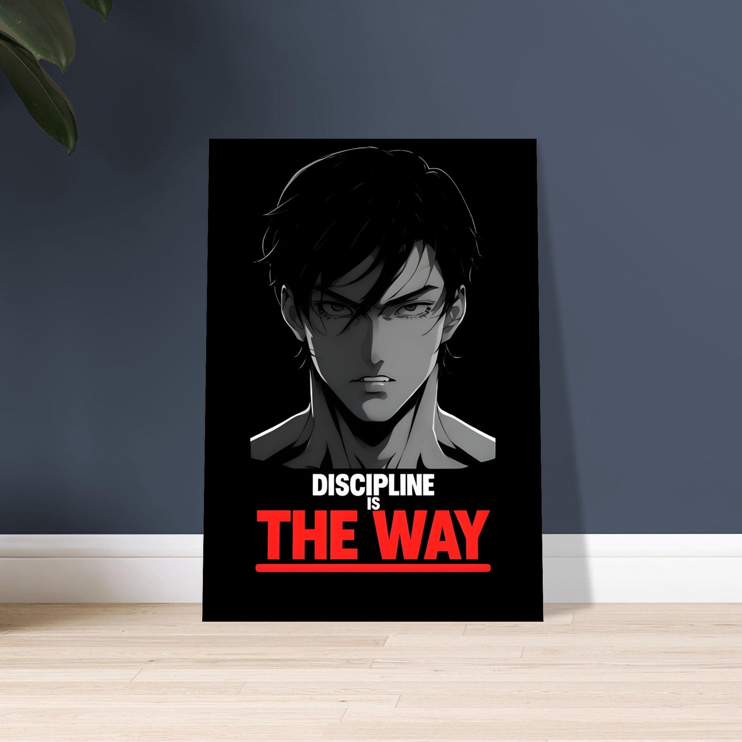 Poster with an anime-style character and 'Discipline is The Way' text on a dark background