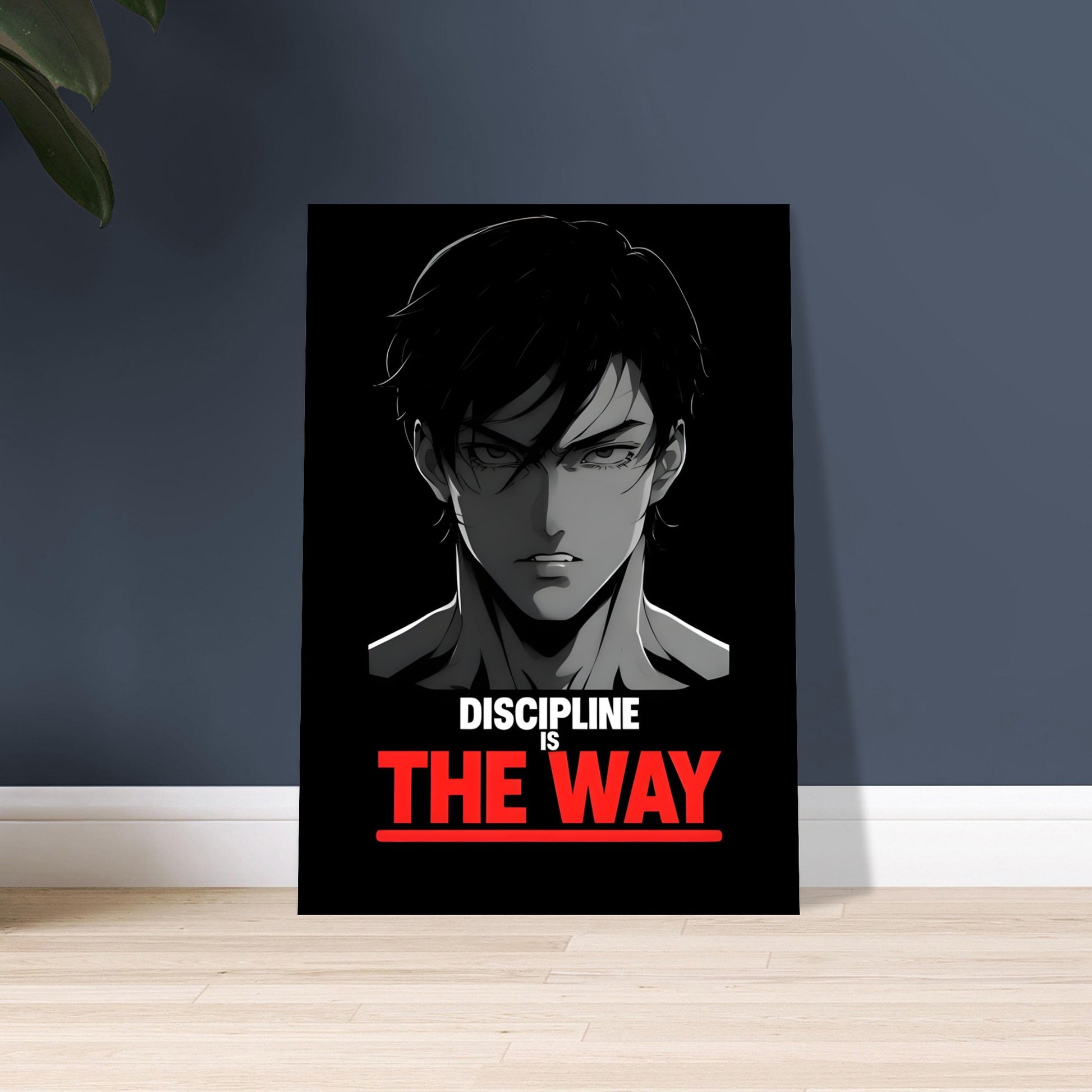 Poster with an anime-style character and 'Discipline is The Way' text on a dark background