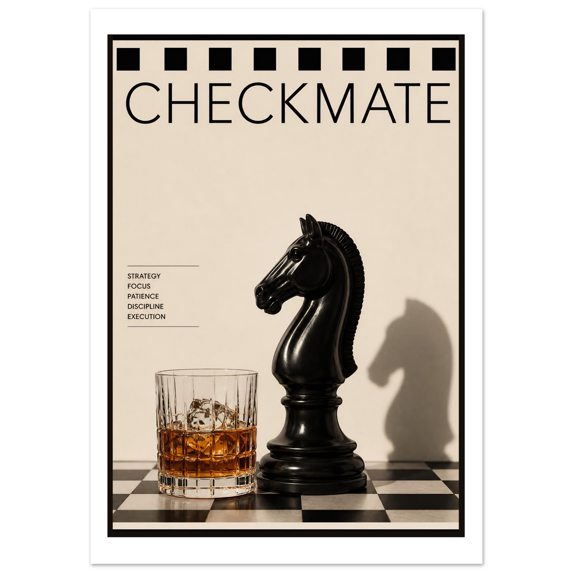 Checkmate chess poster close up view
