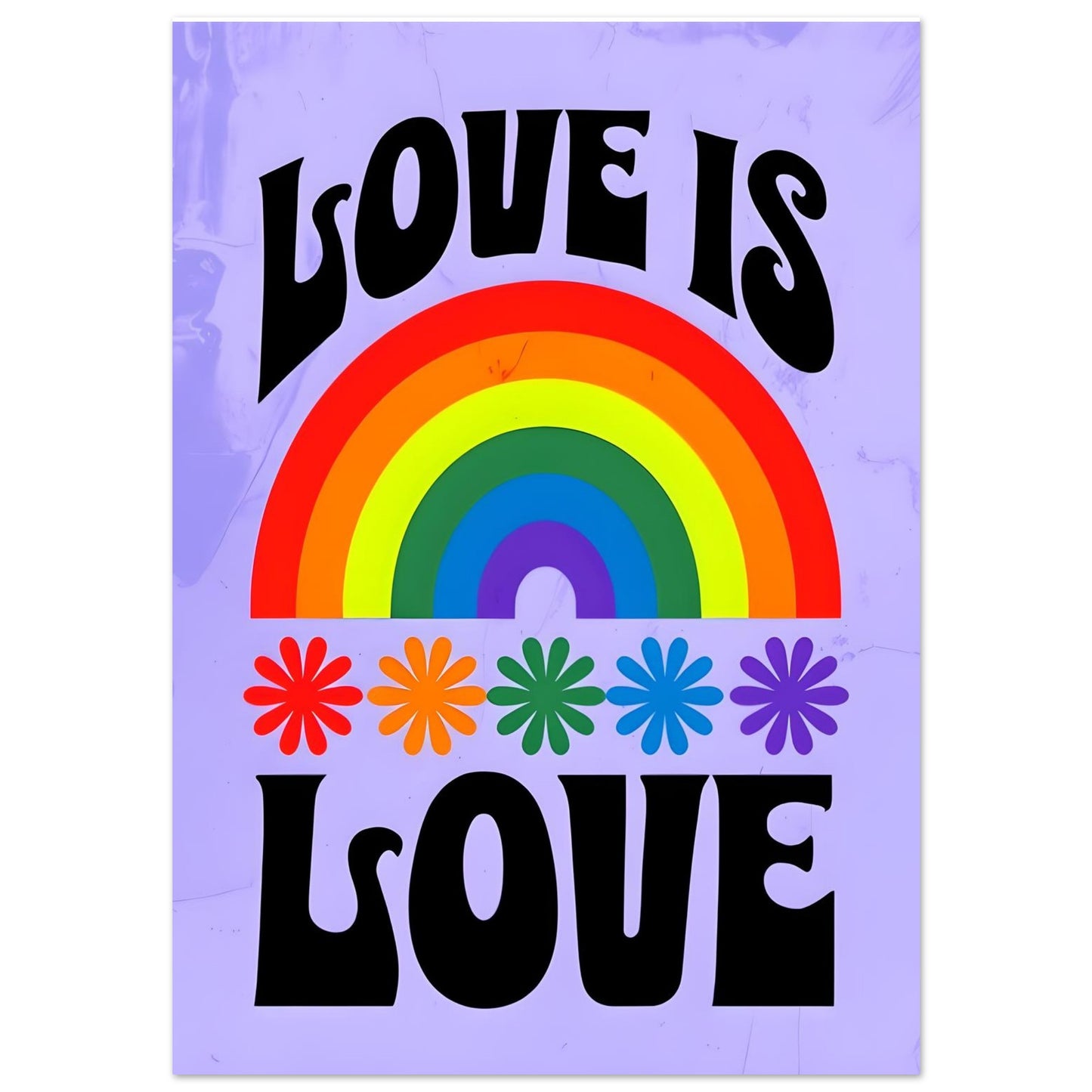 Love Is Love Rainbow Poster - Retro Pride Wall Art - Vibrant Home Decor