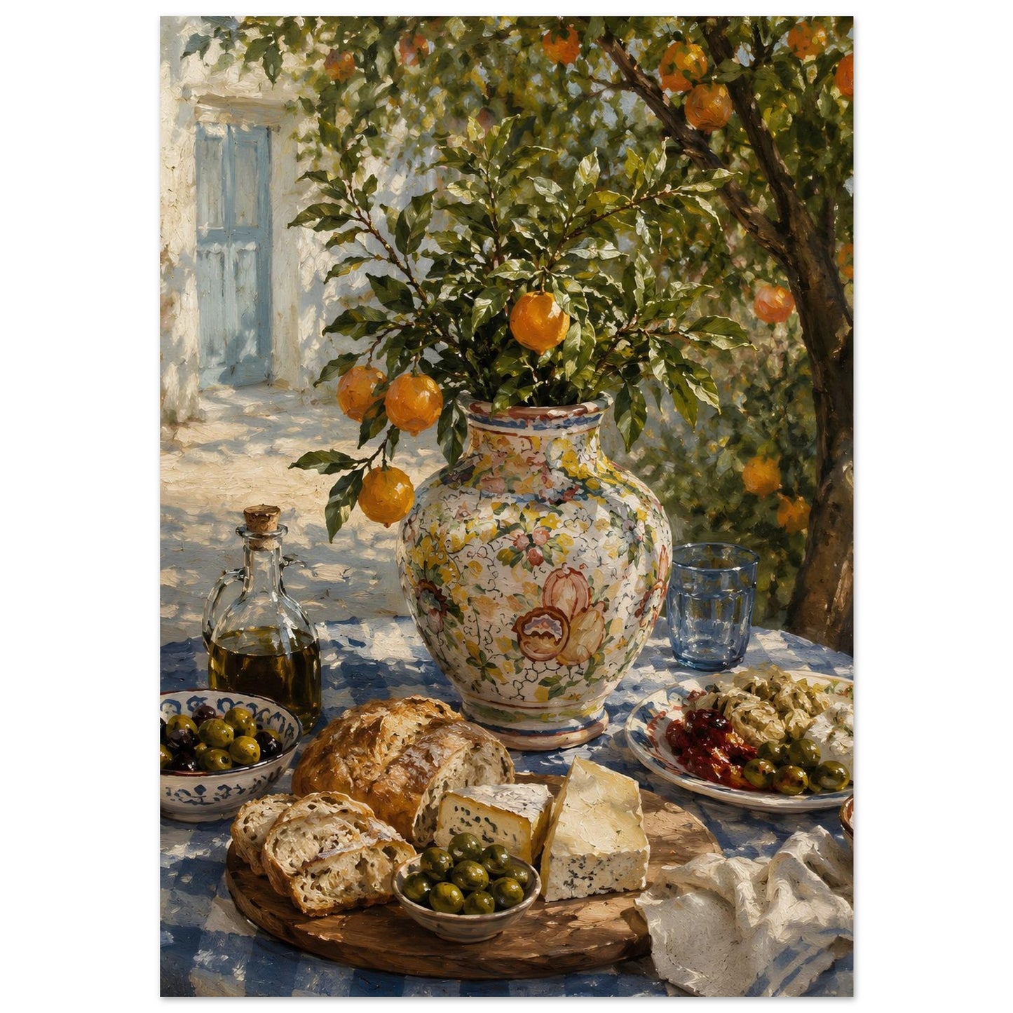 Italian countryside still life poster
