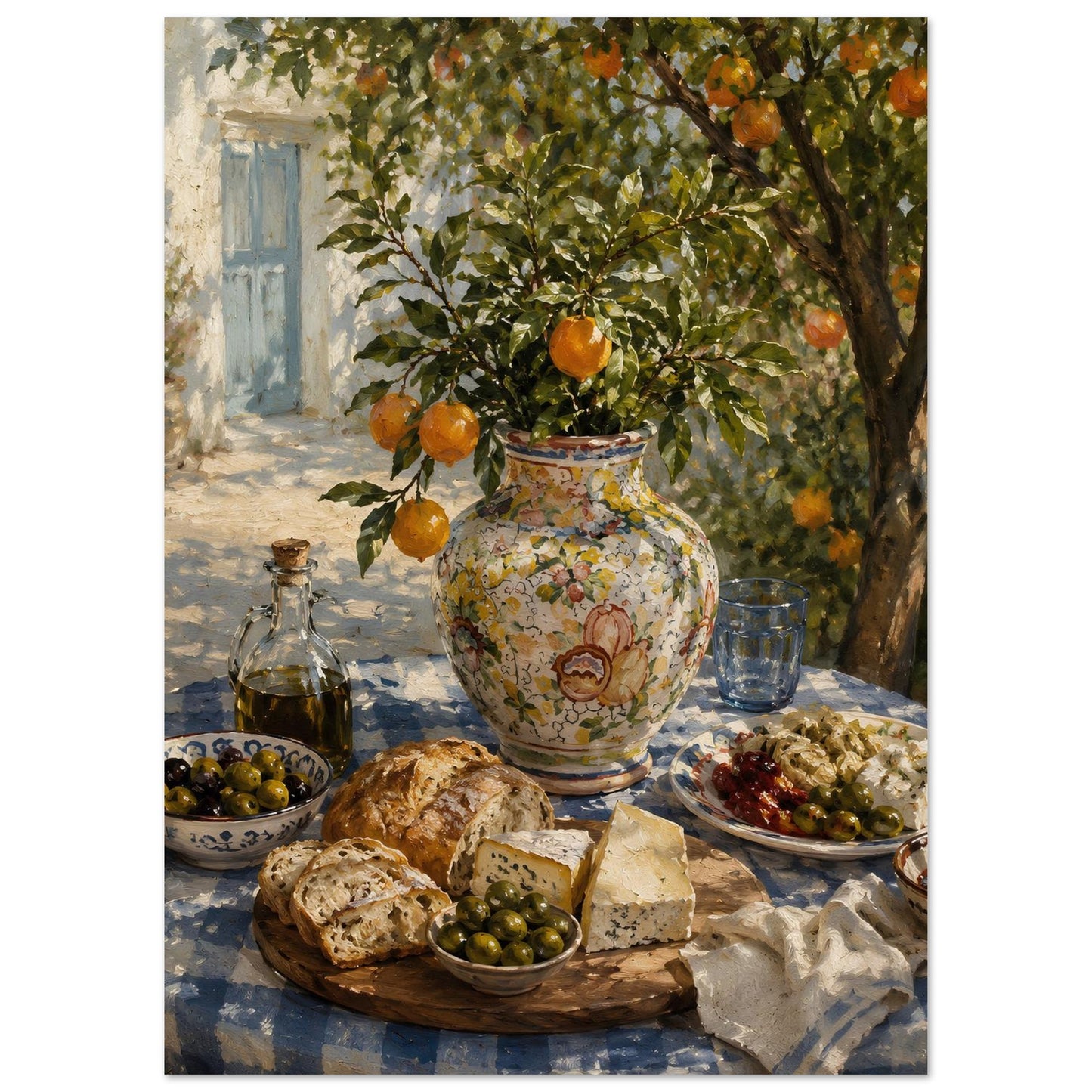 Italian countryside still life poster