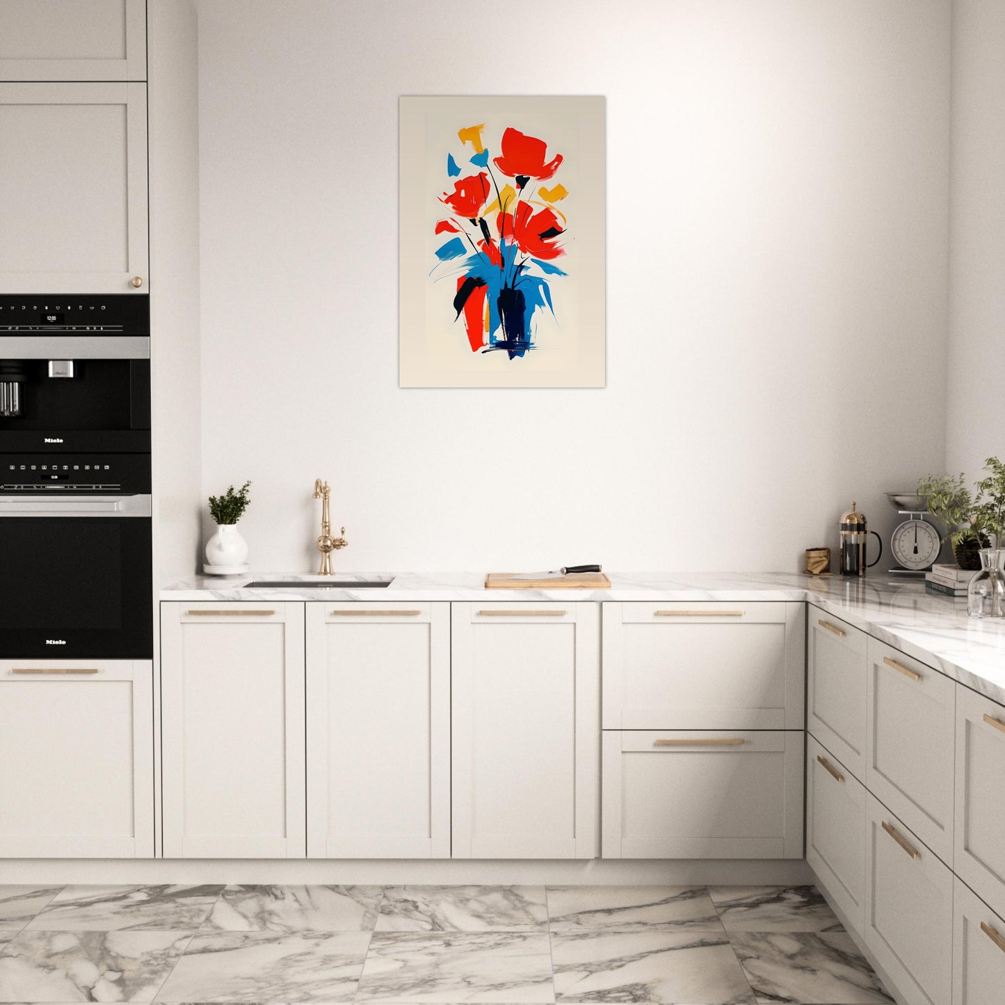 Vibrant Abstract Floral Poster - Colorful Flower Wall Art Print for Home Décor