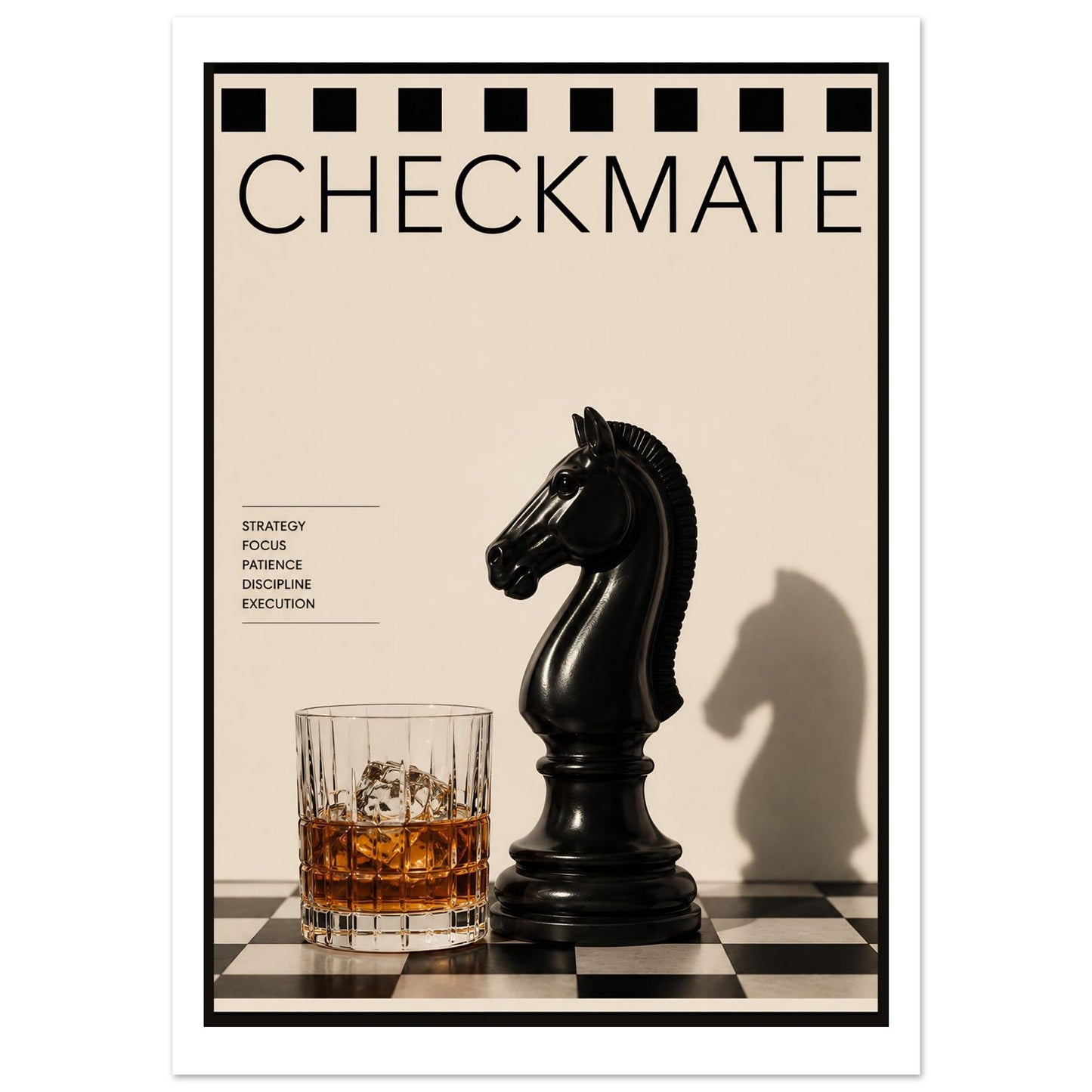 Checkmate chess poster close up view