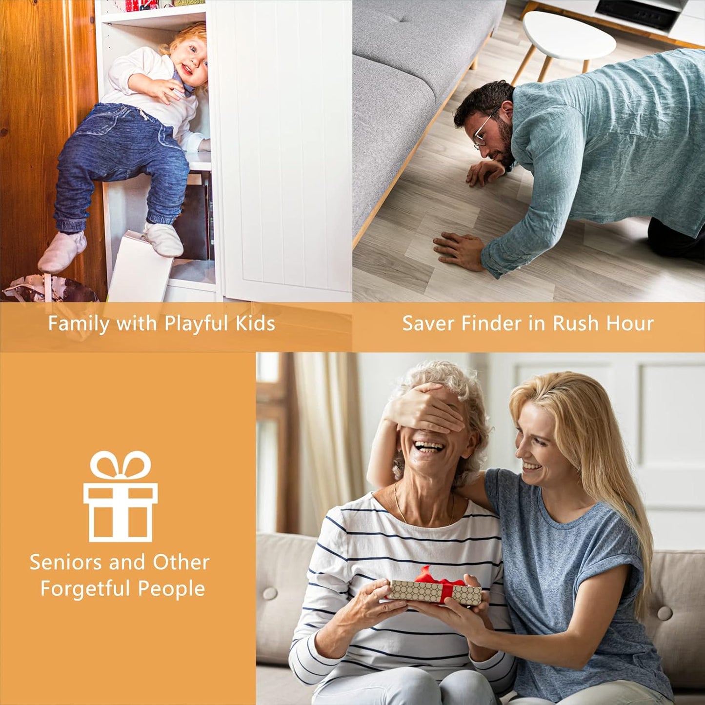 Lost Remote Finder with LED Light - 131Ft Range Key Locator with 4 Retriever Tags - Making Noise Device for Keys and Remote Control