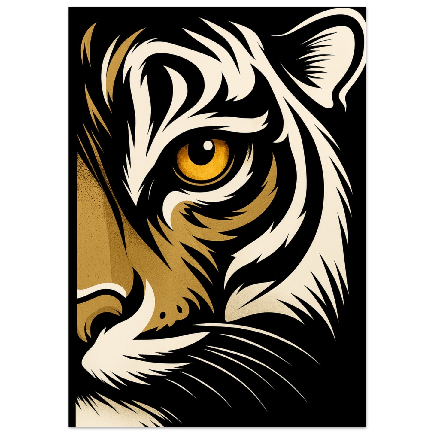 Lion Eye Wall Art - Bold Animal Portrait Poster - Modern Wildlife Decor