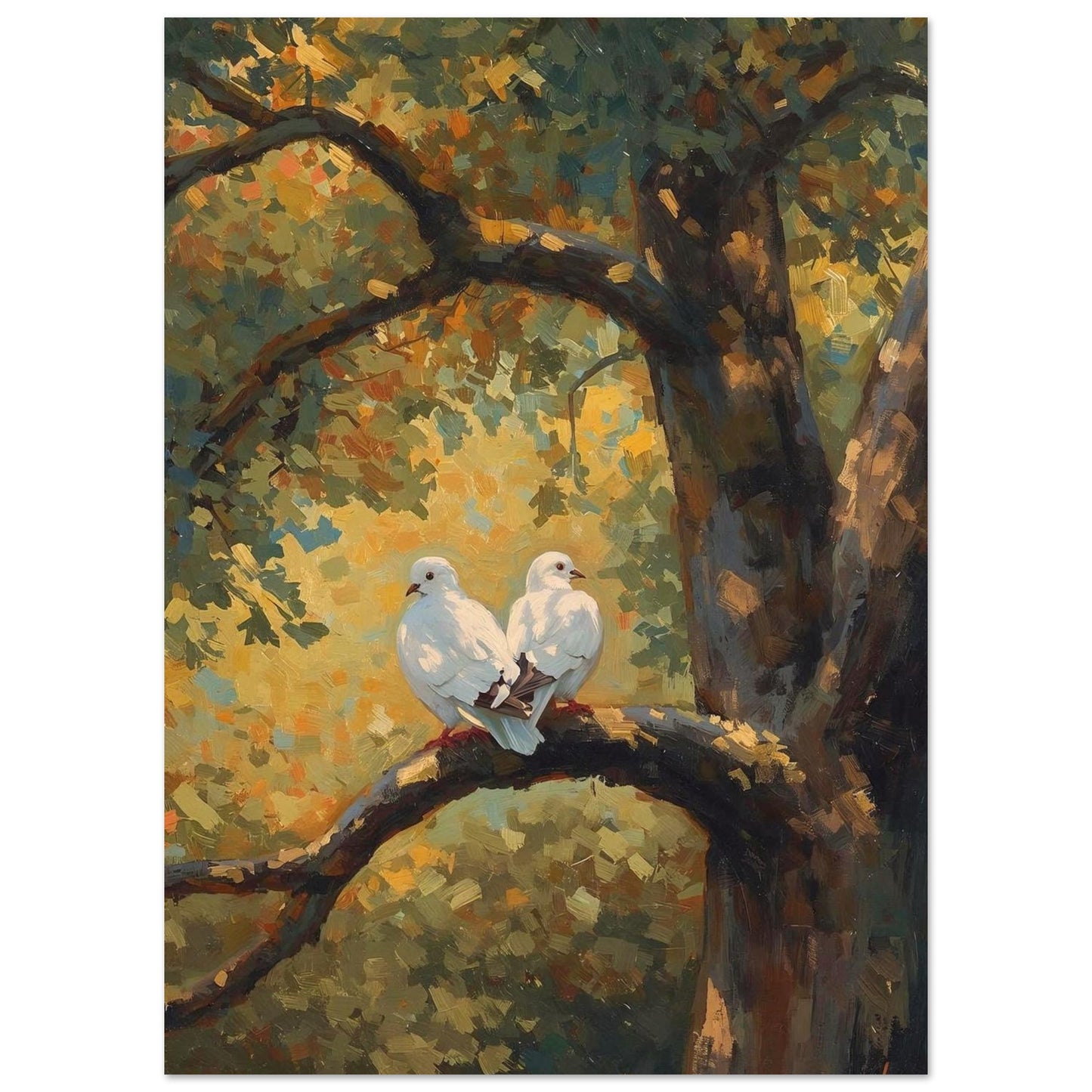 close-up love birds poster showing heart shape composition