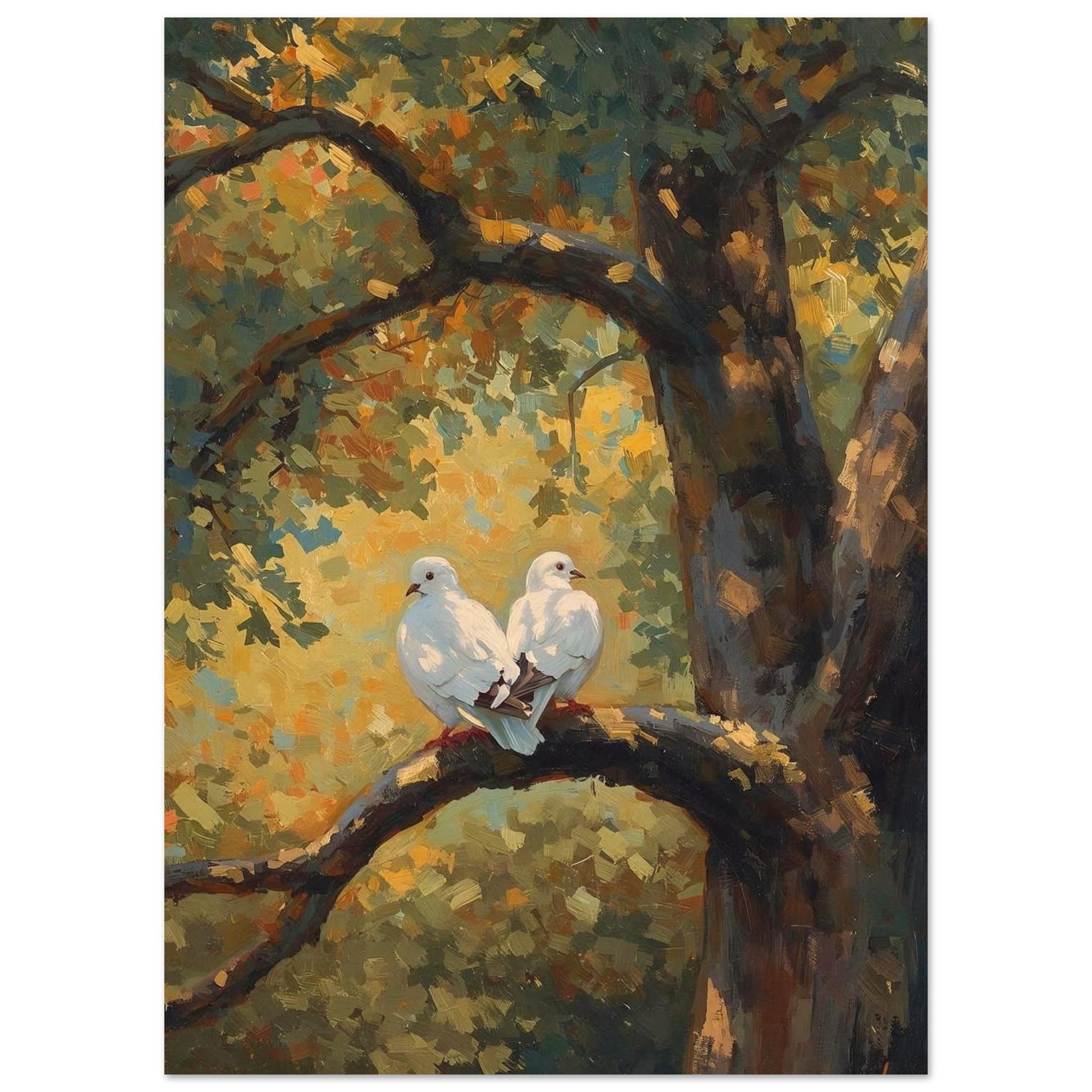 close-up love birds poster showing heart shape composition