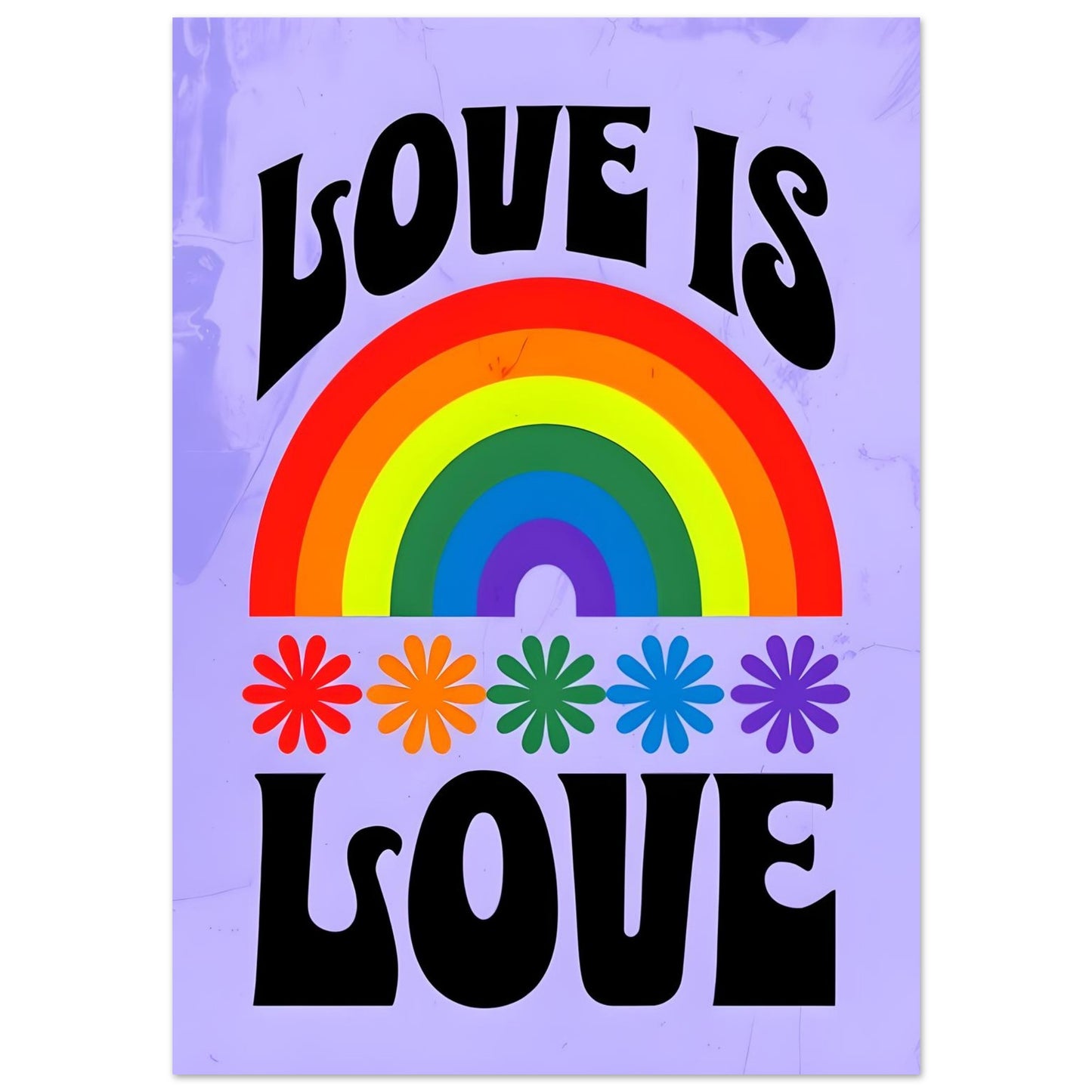 Love Is Love Rainbow Poster - Retro Pride Wall Art - Vibrant Home Decor