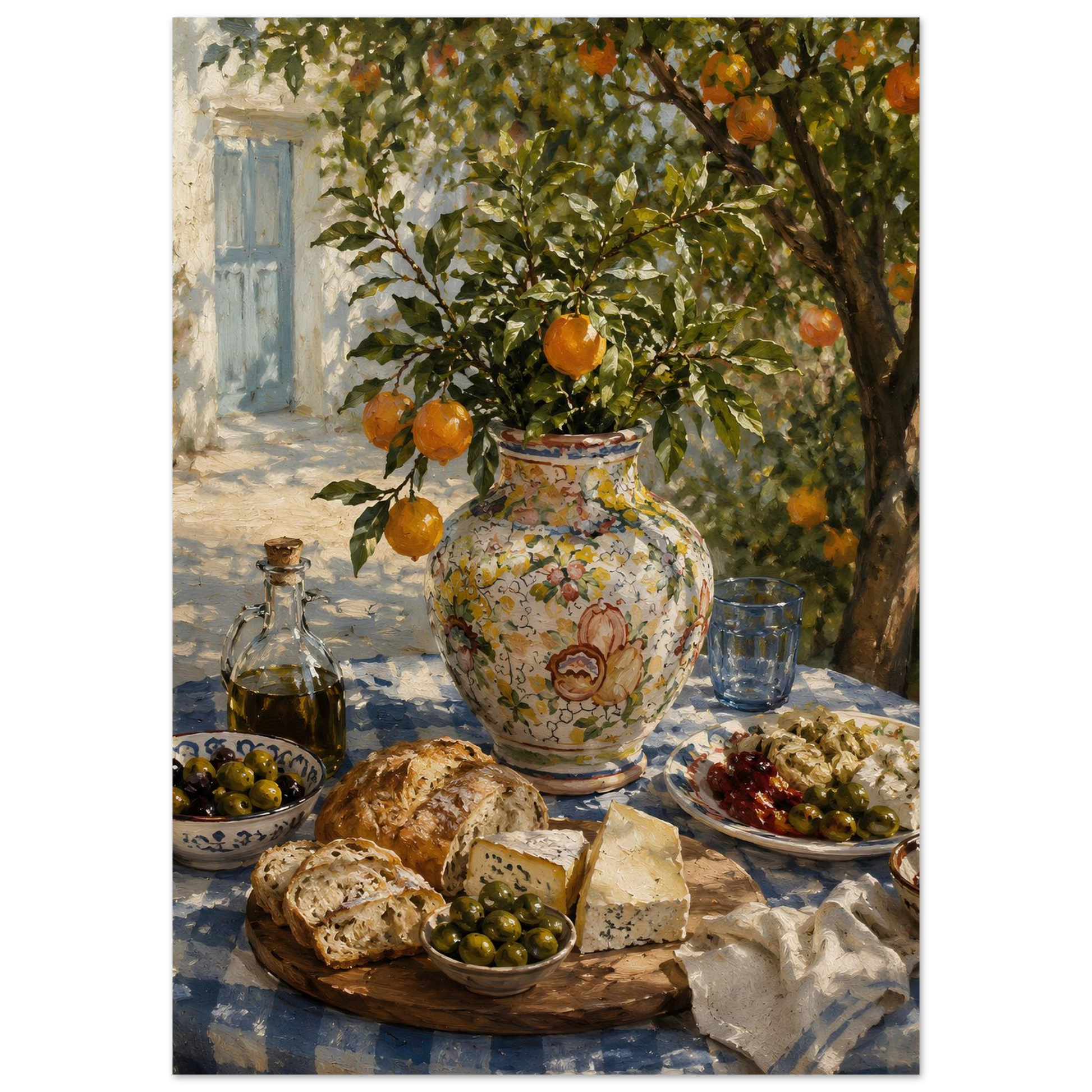 Italian countryside still life poster