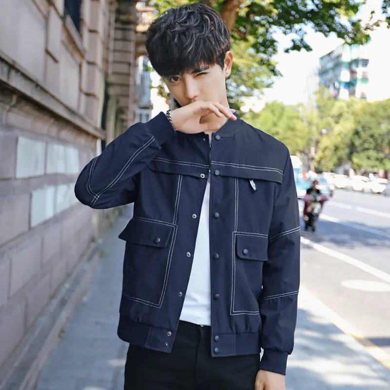 Men’s Slim Fit Trucker Jacket – Casual Spring/Autumn Coat