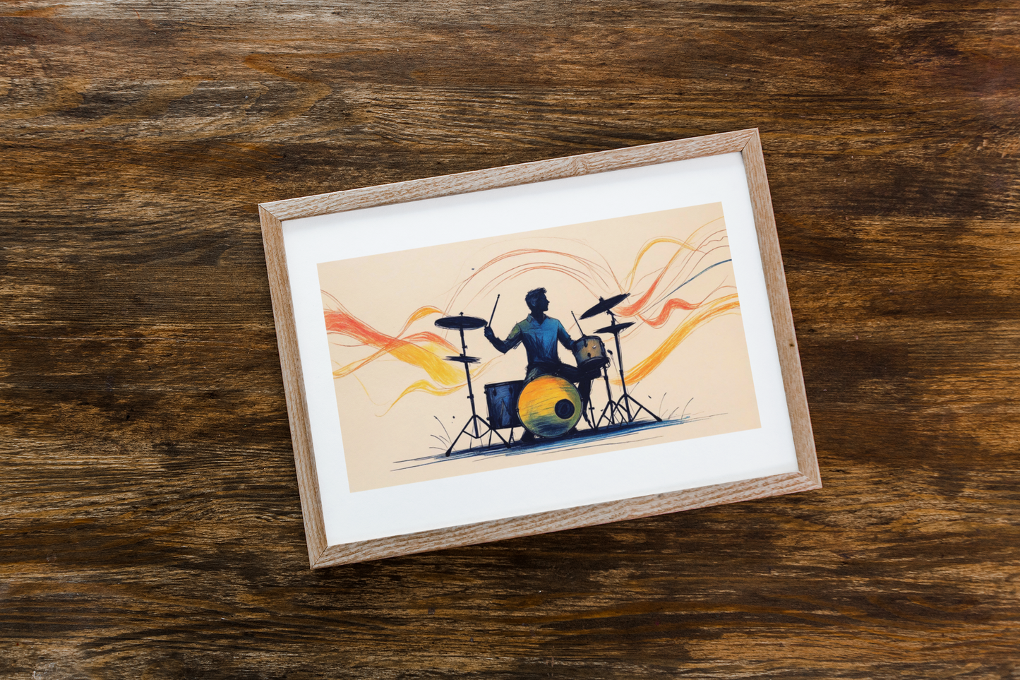 Abstract Drum Player Wall Art - Jazz & Rock Music Poster
