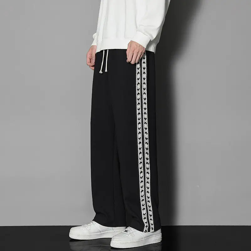 Straight-Leg Elastic Waist Casual Pants – Unisex, Sizes M–4XL