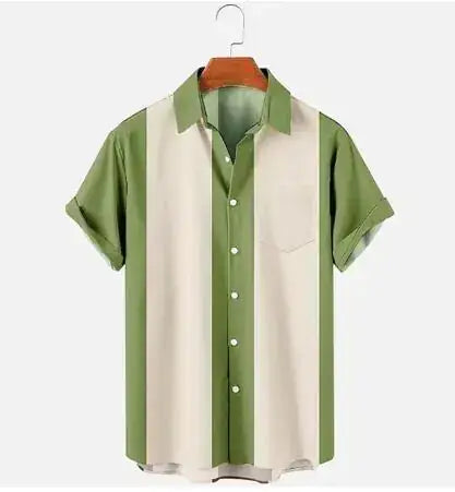 Vintage Casual Polyester Men's Shirt