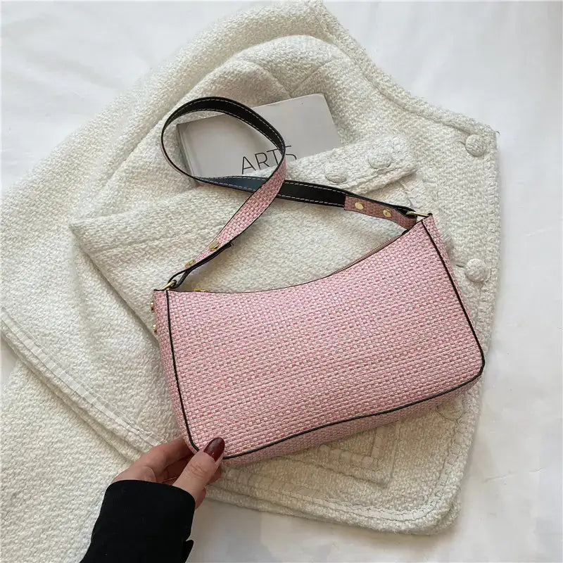 Vintage Solid Color Women's Underarm Bag