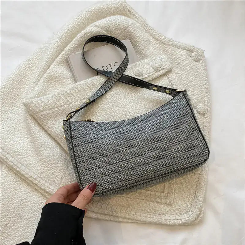 Vintage Solid Color Women's Underarm Bag