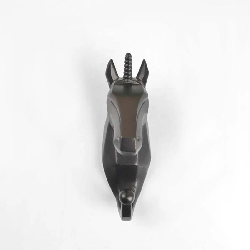 Black deer head hook on a white background