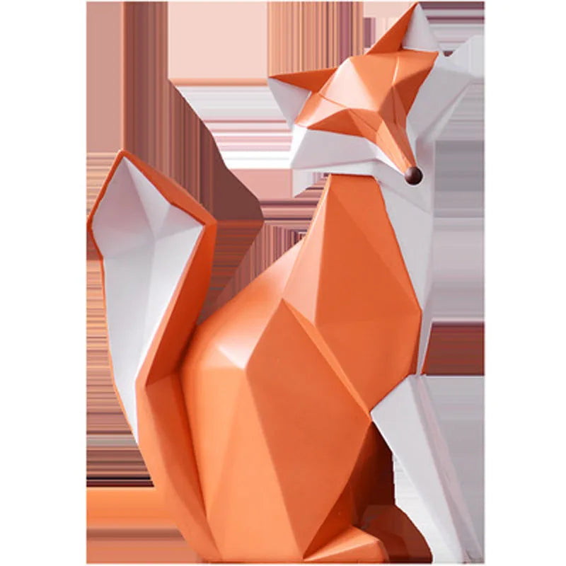 Geometric fox sculpture with a modern design