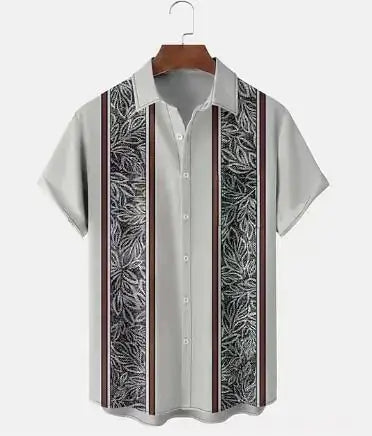 Vintage Casual Polyester Men's Shirt