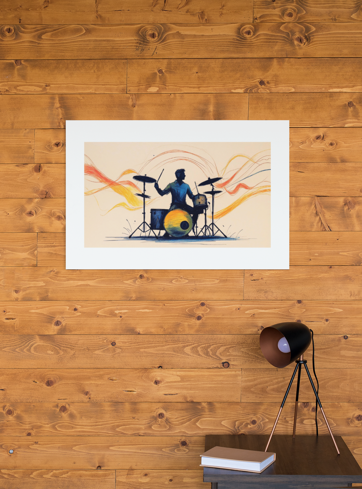 Abstract Drum Player Wall Art - Jazz & Rock Music Poster