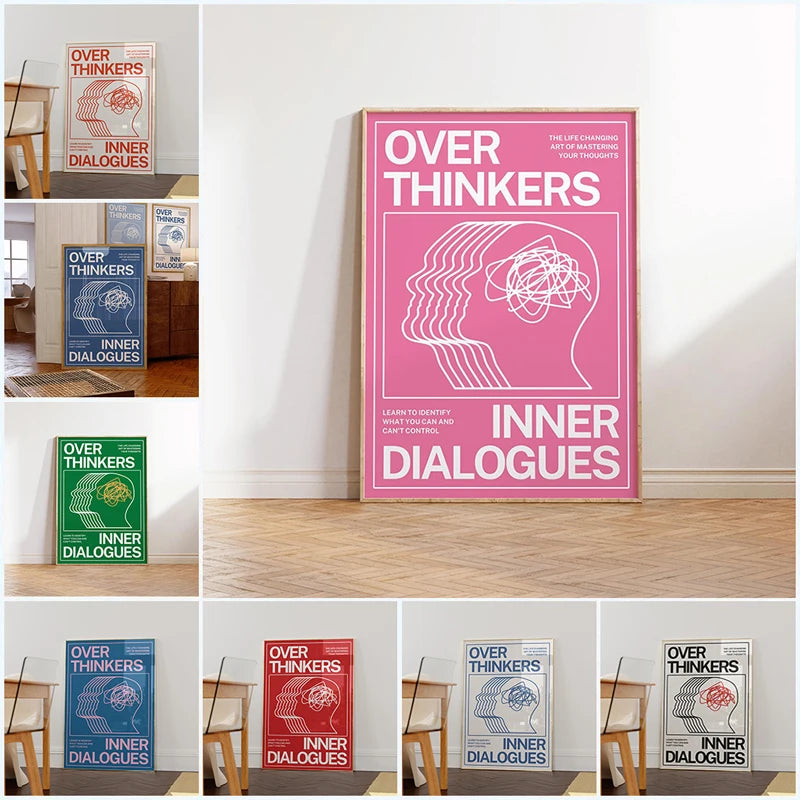 Overthinkers Typography Poster – modern minimalist wall art print.