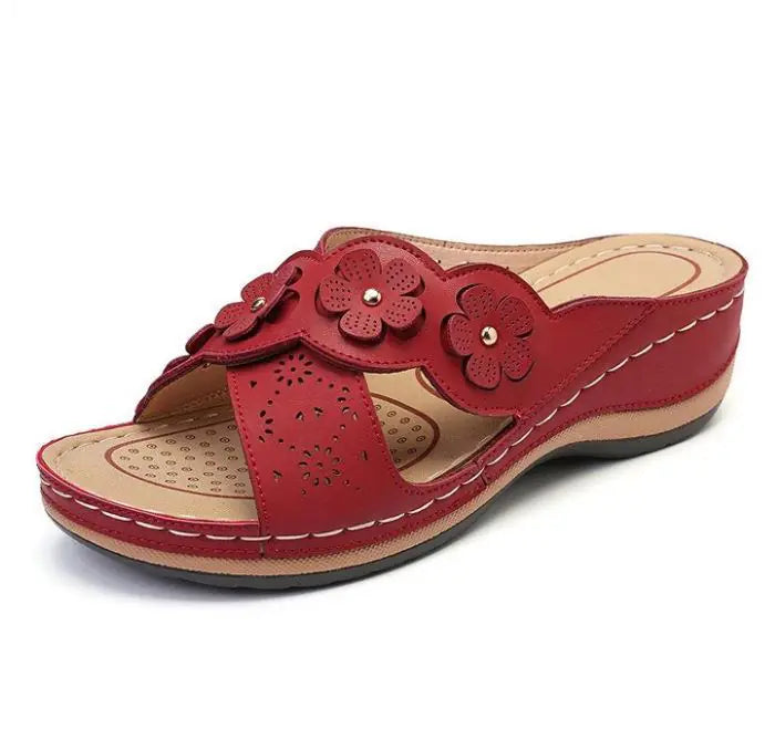 Vintage Floral Beach Sandals – Multicolor Casual Flats