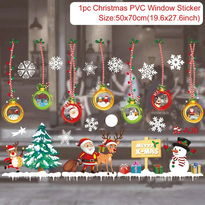 Christmas Window Stickers – Festive Santa, Snowman & Reindeer Designs (Multiple Styles)