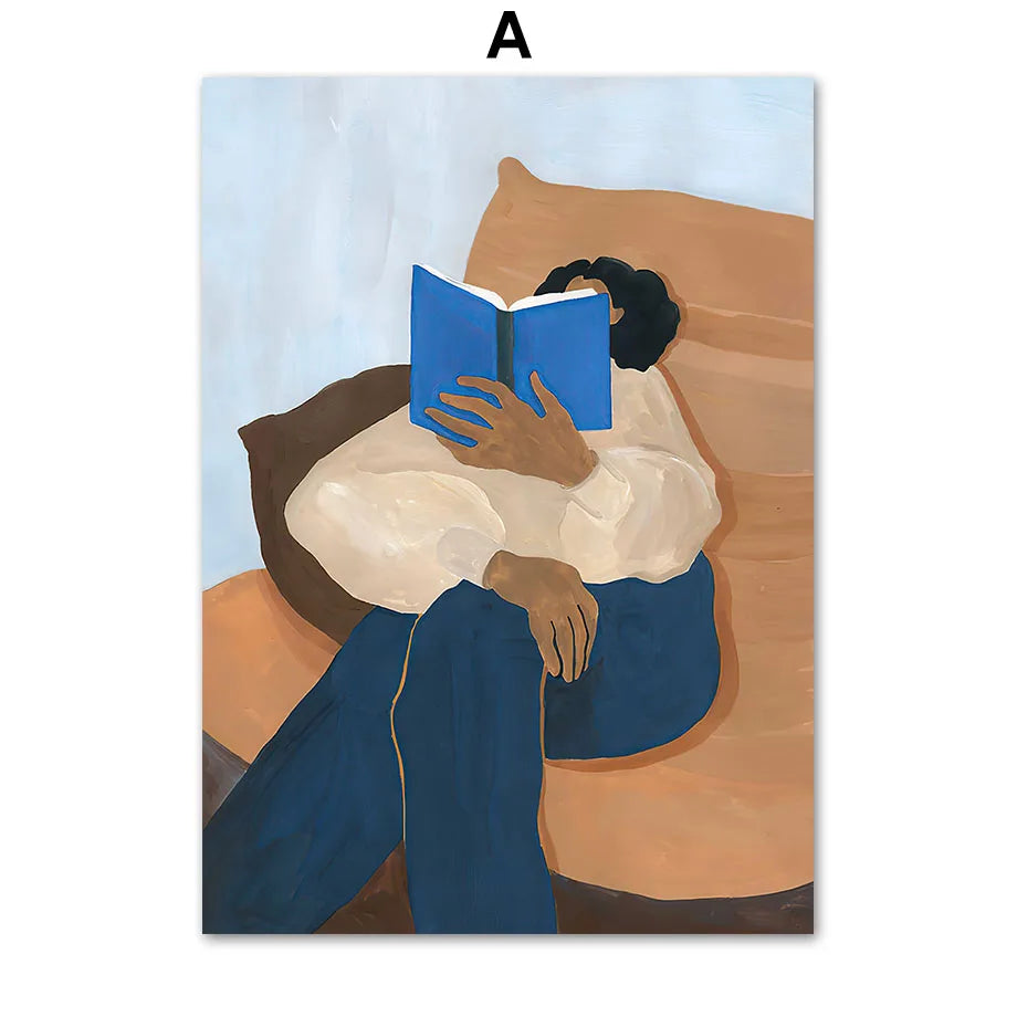 Modern abstract gallery wall art prints in mixed line and figure styles