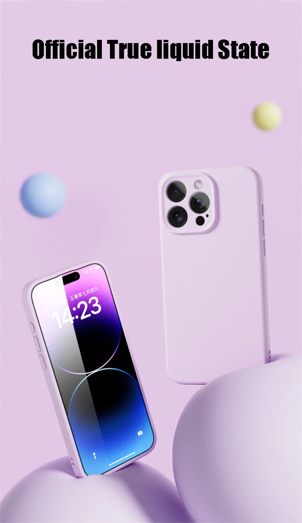 Smartphone with a gradient screen on a purple background