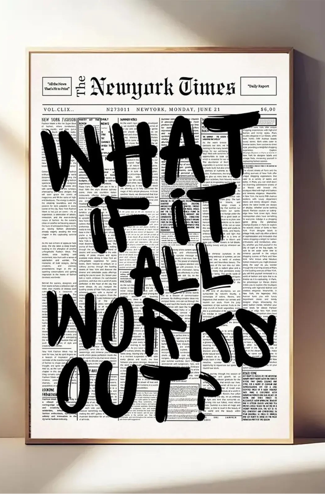 What if it all works out canvas poster minimalist quote wall art