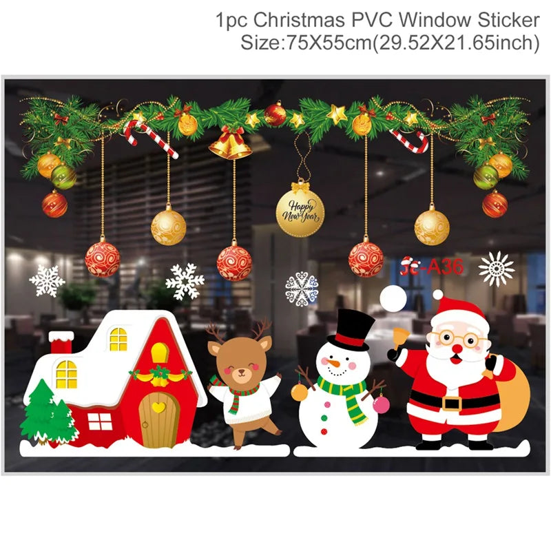 Christmas Window Stickers – Festive Santa, Snowman & Reindeer Designs (Multiple Styles)