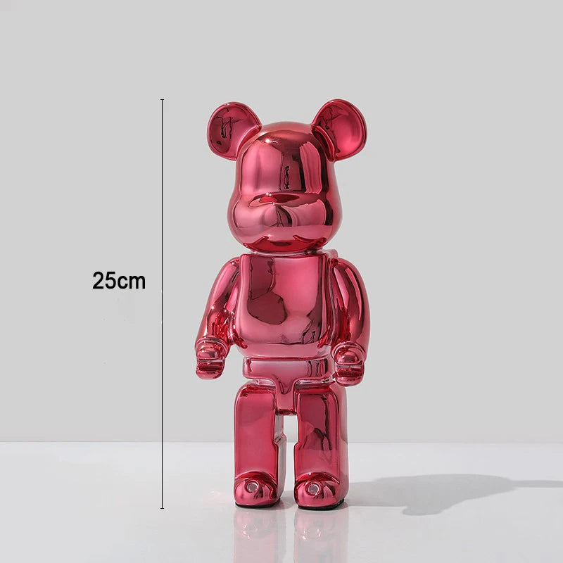 Pink bear-shaped figure with measurement label on a gray background