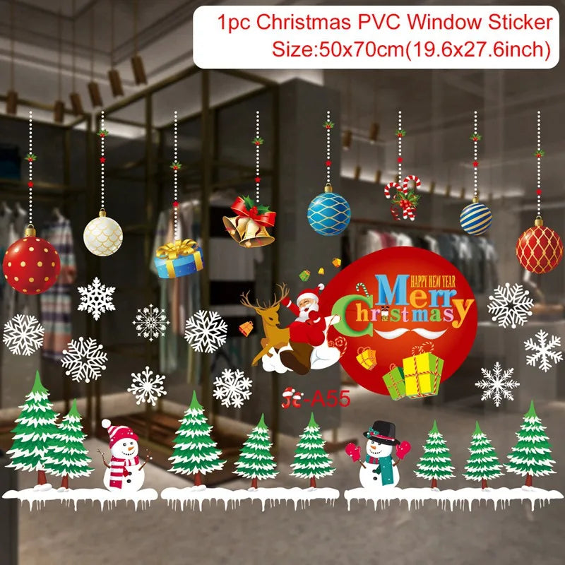 Christmas Window Stickers – Festive Santa, Snowman & Reindeer Designs (Multiple Styles)