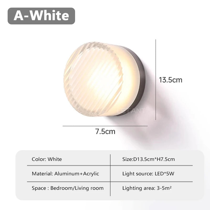 Wall light fixture with dimensions and specifications on a white background