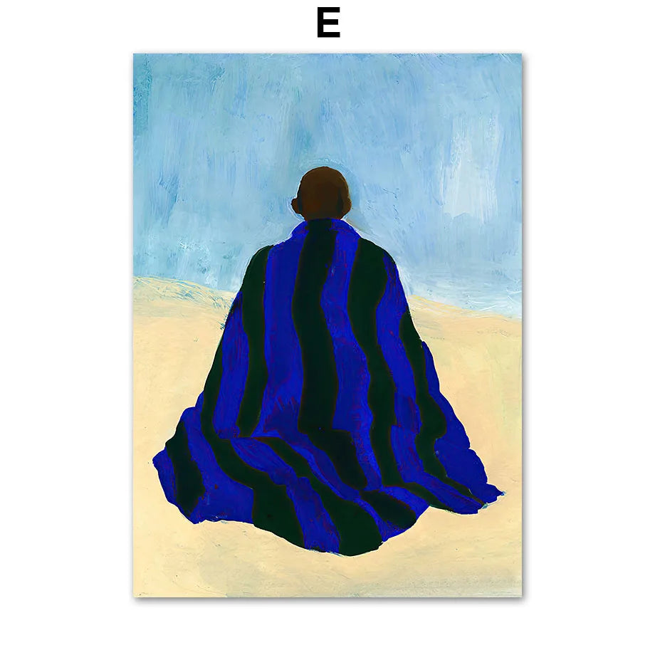 Modern abstract gallery wall art prints in mixed line and figure styles