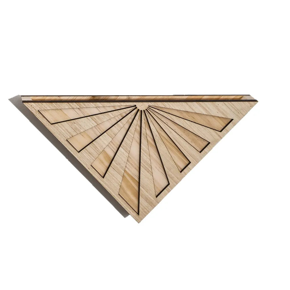 Wooden planter geometric design on a white background