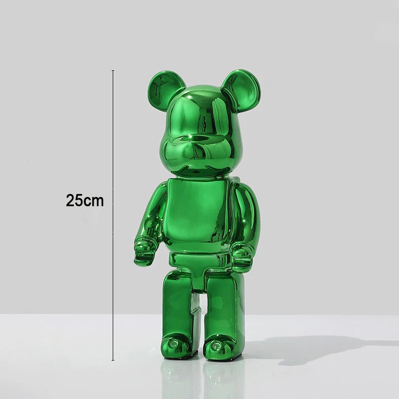 Green bear-shaped figure with a measurement label on a white background
