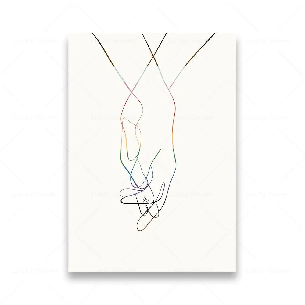 Abstract line art of a person on a white background