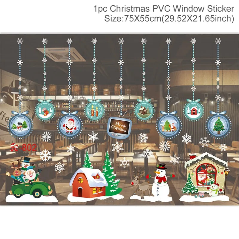 Christmas Window Stickers – Festive Santa, Snowman & Reindeer Designs (Multiple Styles)