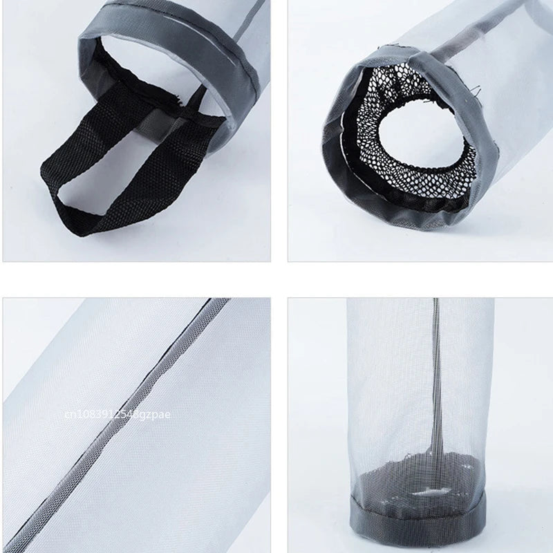 Collage of a vacuum filter with different views on a white background