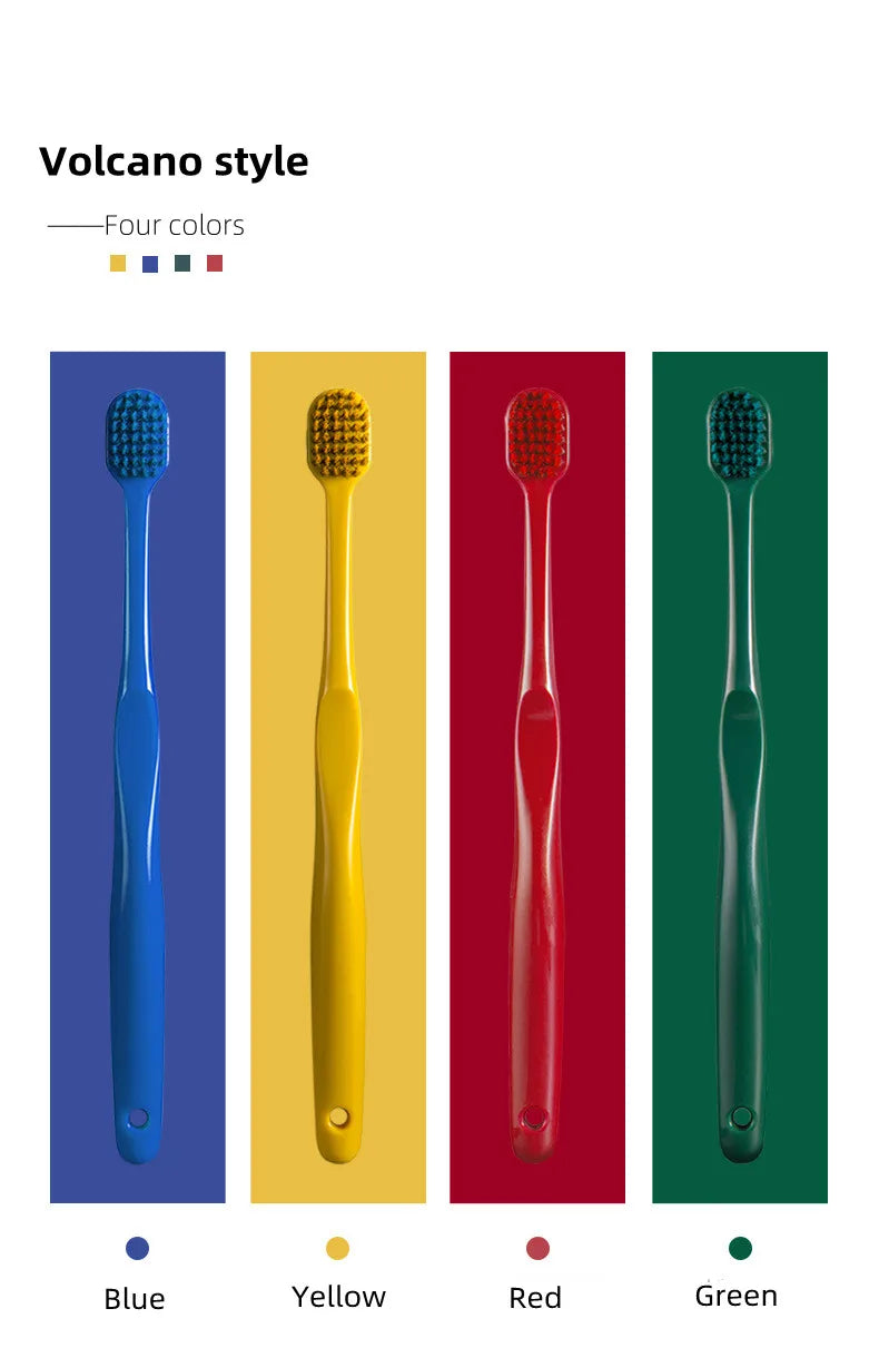 Volcanic charcoal soft toothbrush with ultra-fine bristles for eco friendly oral care