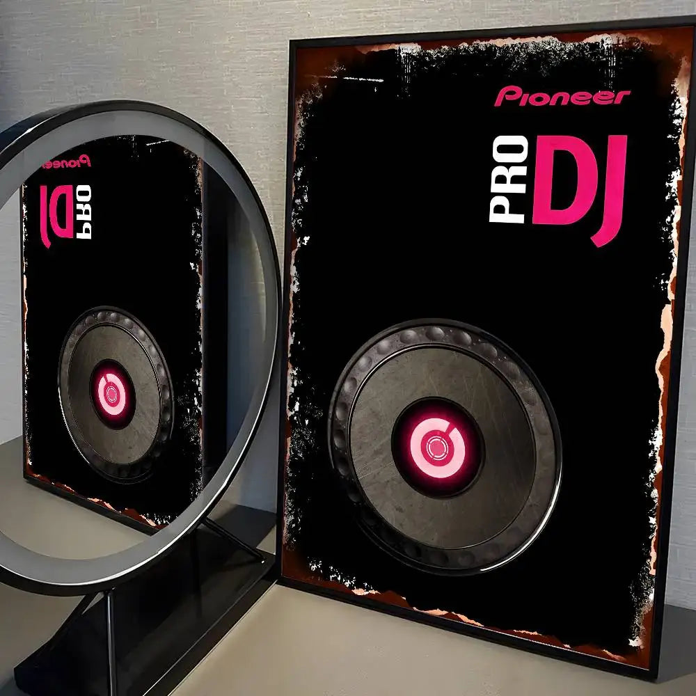 Pioneer Pro DJ speakers with a black and red design on a neutral background