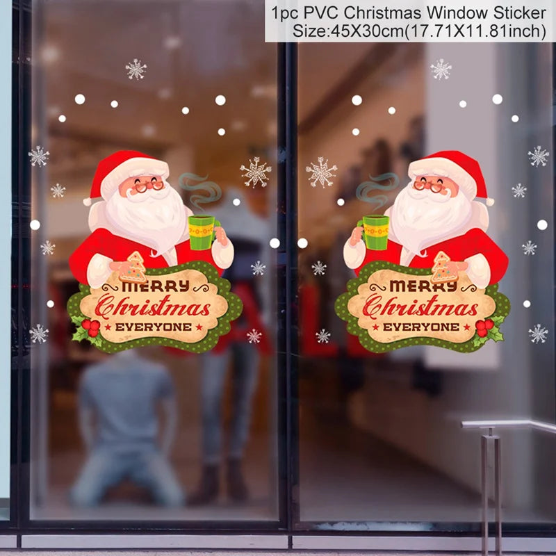 Christmas Window Stickers – Festive Santa, Snowman & Reindeer Designs (Multiple Styles)